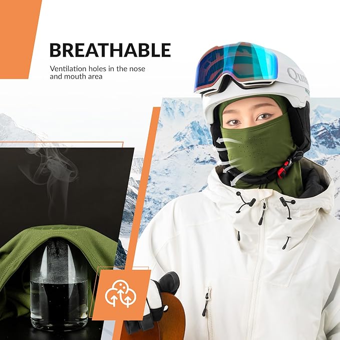 Qunature Balaclava Balaclava Zimní lyžařská maska Větruodolná Prodyšná maska na obličej M/L pro outdoorové sporty Lyžování Cyklistika Snowboarding Motocykl ženy/muži