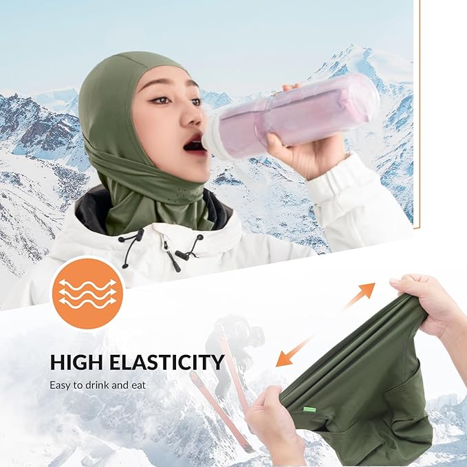 Qunature Balaclava Balaclava Zimní lyžařská maska Větruodolná Prodyšná maska na obličej M/L pro outdoorové sporty Lyžování Cyklistika Snowboarding Motocykl ženy/muži