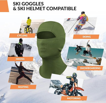 Qunature Balaclava Balaclava Zimní lyžařská maska Větruodolná Prodyšná maska na obličej M/L pro outdoorové sporty Lyžování Cyklistika Snowboarding Motocykl ženy/muži