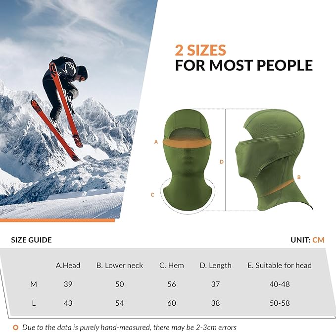 Qunature Balaclava Balaclava Zimní lyžařská maska Větruodolná Prodyšná maska na obličej M/L pro outdoorové sporty Lyžování Cyklistika Snowboarding Motocykl ženy/muži
