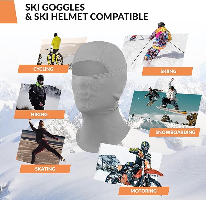 Qunature Balaclava Balaclava Zimní lyžařská maska Větruodolná Prodyšná maska na obličej M/L pro outdoorové sporty Lyžování Cyklistika Snowboarding Motocykl ženy/muži
