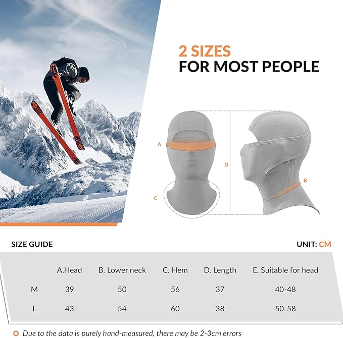 Qunature Balaclava Balaclava Zimní lyžařská maska Větruodolná Prodyšná maska na obličej M/L pro outdoorové sporty Lyžování Cyklistika Snowboarding Motocykl ženy/muži