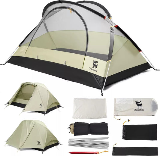 Quanature Campingový stan pro 2 osoby Batoh Tent Vodotěsný stan s X-Structure