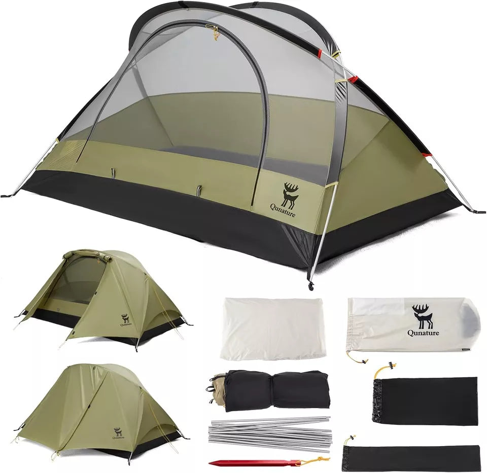 Quanature Campingový stan pro 2 osoby Batoh Tent Vodotěsný stan s X-Structure
