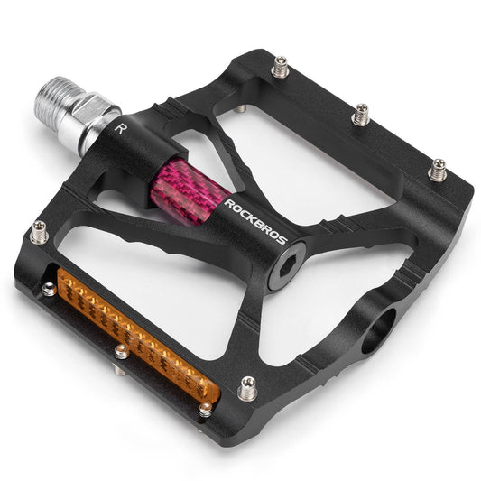 Hliníkové cyklistické pedály 9/16 palce se dvěma PVC odrazkami ROCKBROS