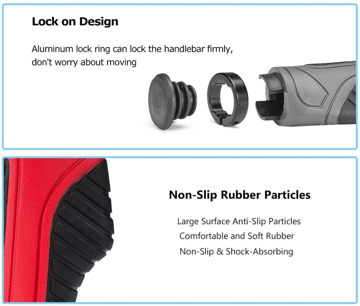 ROCKBROS Ergonomické rukojeti řídítek jízdního kola Protiskluzové 22 mm