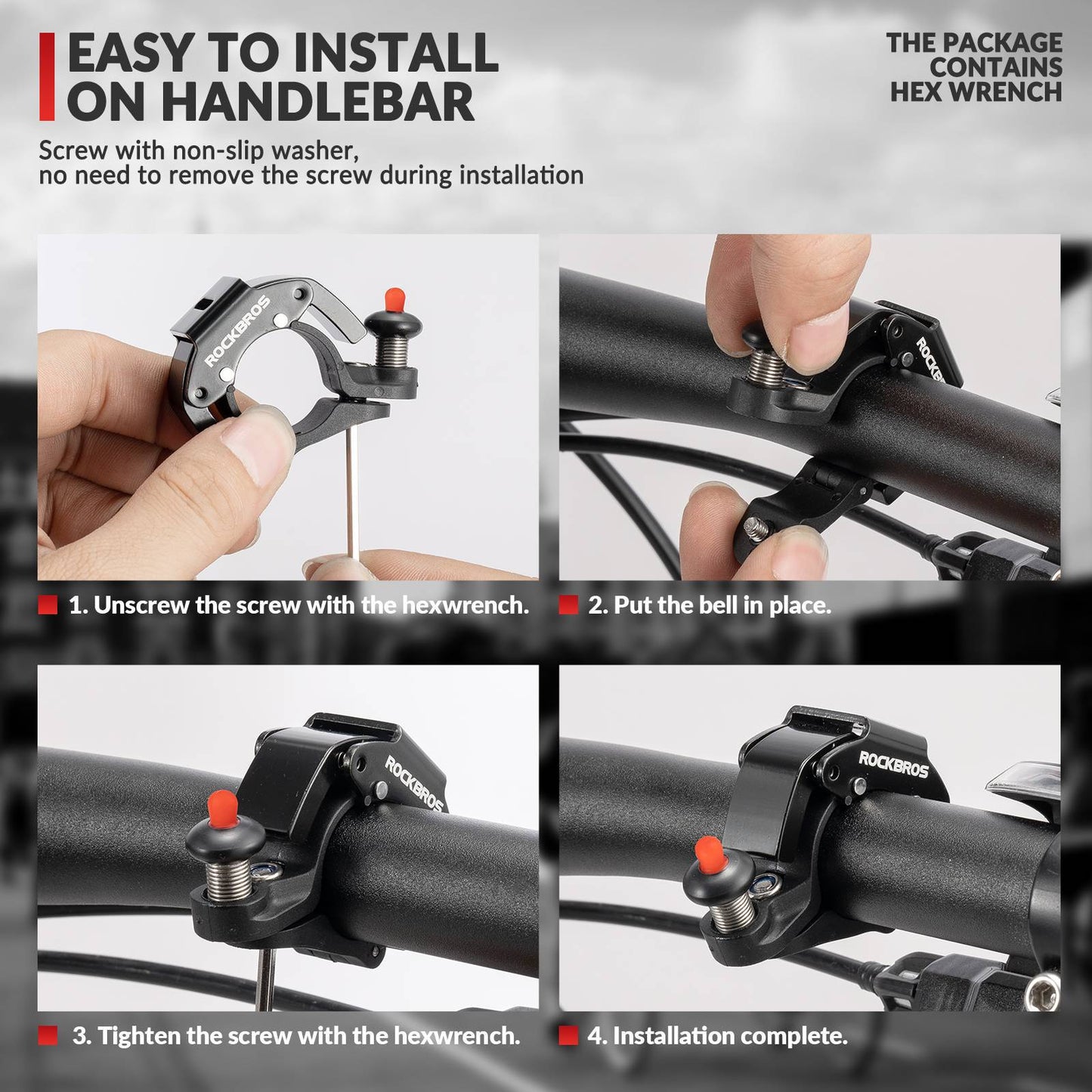 Zvonek na kolo, hlasitý 100 dB, inovativní mini zvonek na kolo, ROCKBROS