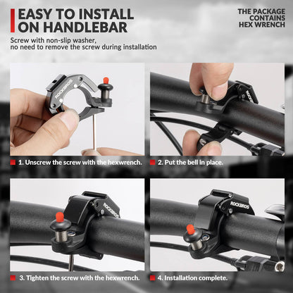 Zvonek na kolo, hlasitý 100 dB, inovativní mini zvonek na kolo, ROCKBROS