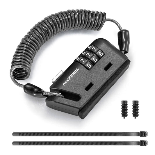 Zámek na helmu 150 cm, 3místný kombinační zámek ROCKBROS