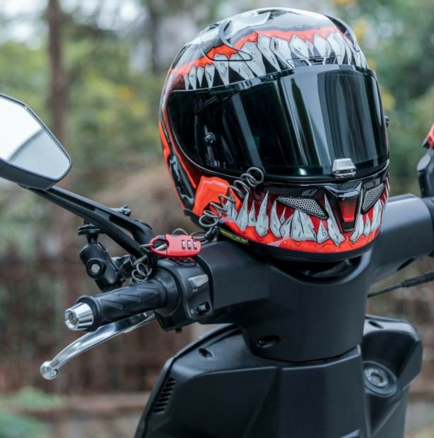 Zámek na přilbu ROCKBROS Mini na kolo Motocyklový zámek Lankový zámek Kombinovaný zámek