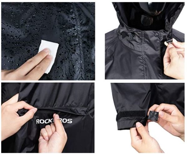 ROCKBROS Bunda do deště Voděodolná pláštěnka Muži Ženy Unisex Černá