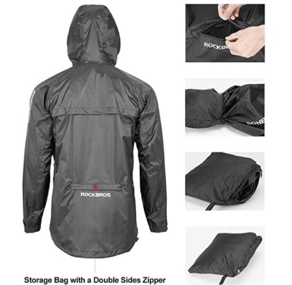 ROCKBROS Bunda do deště Voděodolná pláštěnka Muži Ženy Unisex Černá
