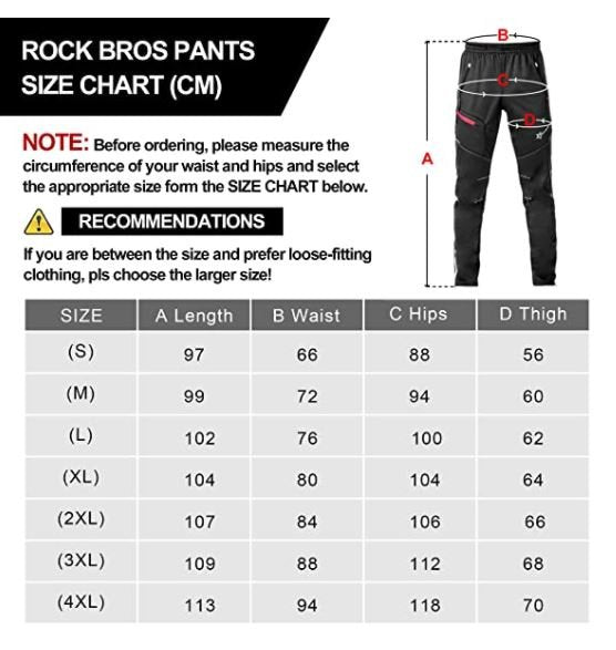 ROCKBROS YPK009-1 S-4XL cyklistické kalhoty, dlouhé volnočasové kalhoty