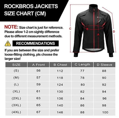 ROCKBROS YPW021 zimní bunda pánská cyklistická bunda nepromokavá větrovka M-4XL