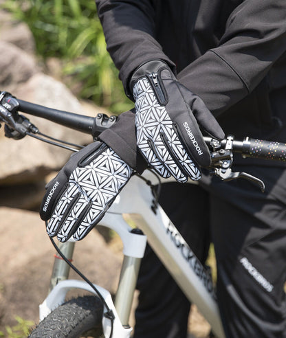 ROCKBROS S077-8 Motocyklové rukavice Dotyková obrazovka Větruodolná teplá lyžařská sportovní MTB