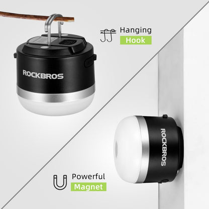 ROCKBROS Outdoor Camping Lucerna USB svítilny 600 lumenů IPX65 LED světelná baterie