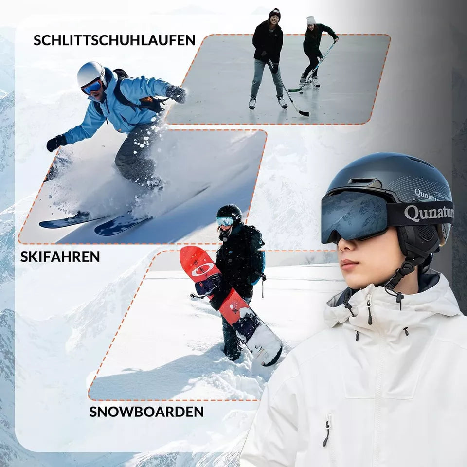 Snowboardová/lyžařská helma Quanature s chrániči sluchu snowboardová helma pro ženy a muže 54-61cm