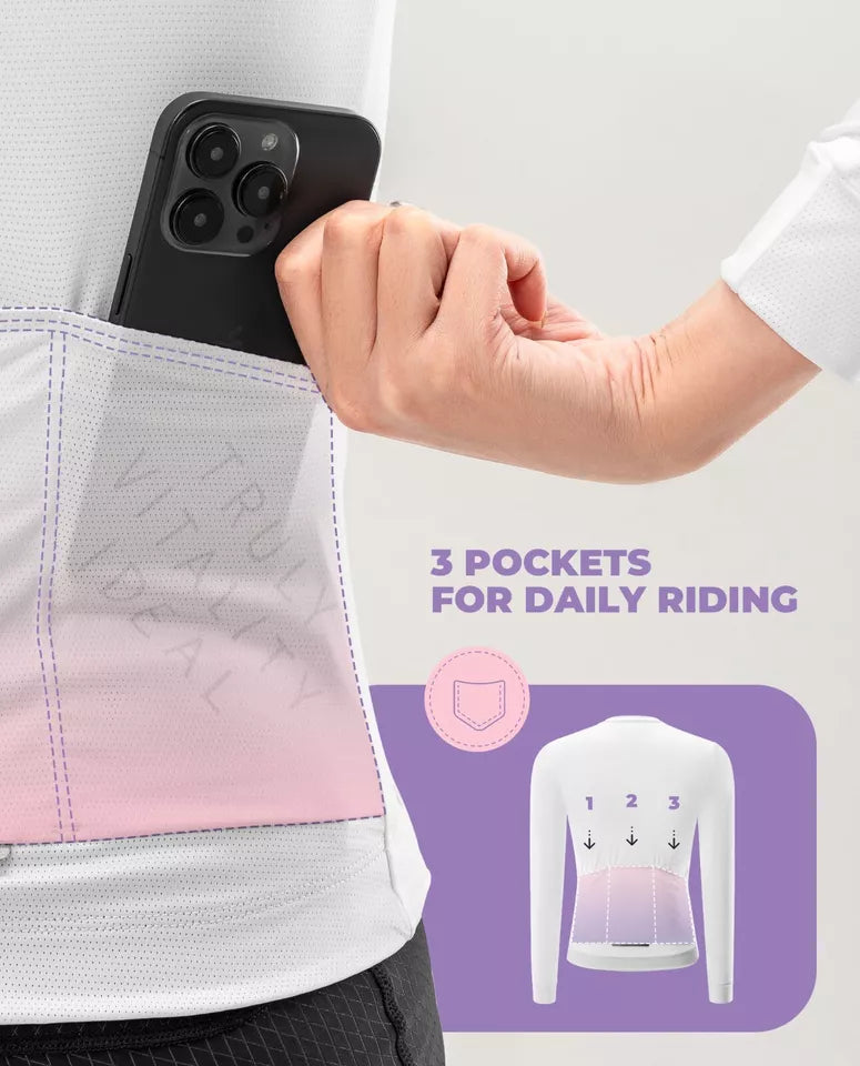 ROCKBROS TVI cyklistický dres s dlouhým rukávem cyklistické oblečení prodyšné dámské