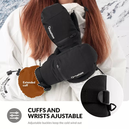 Teplé lyžařské rukavice Qunature Vodotěsné rukavice na snowboard XS-XL ženy/muži