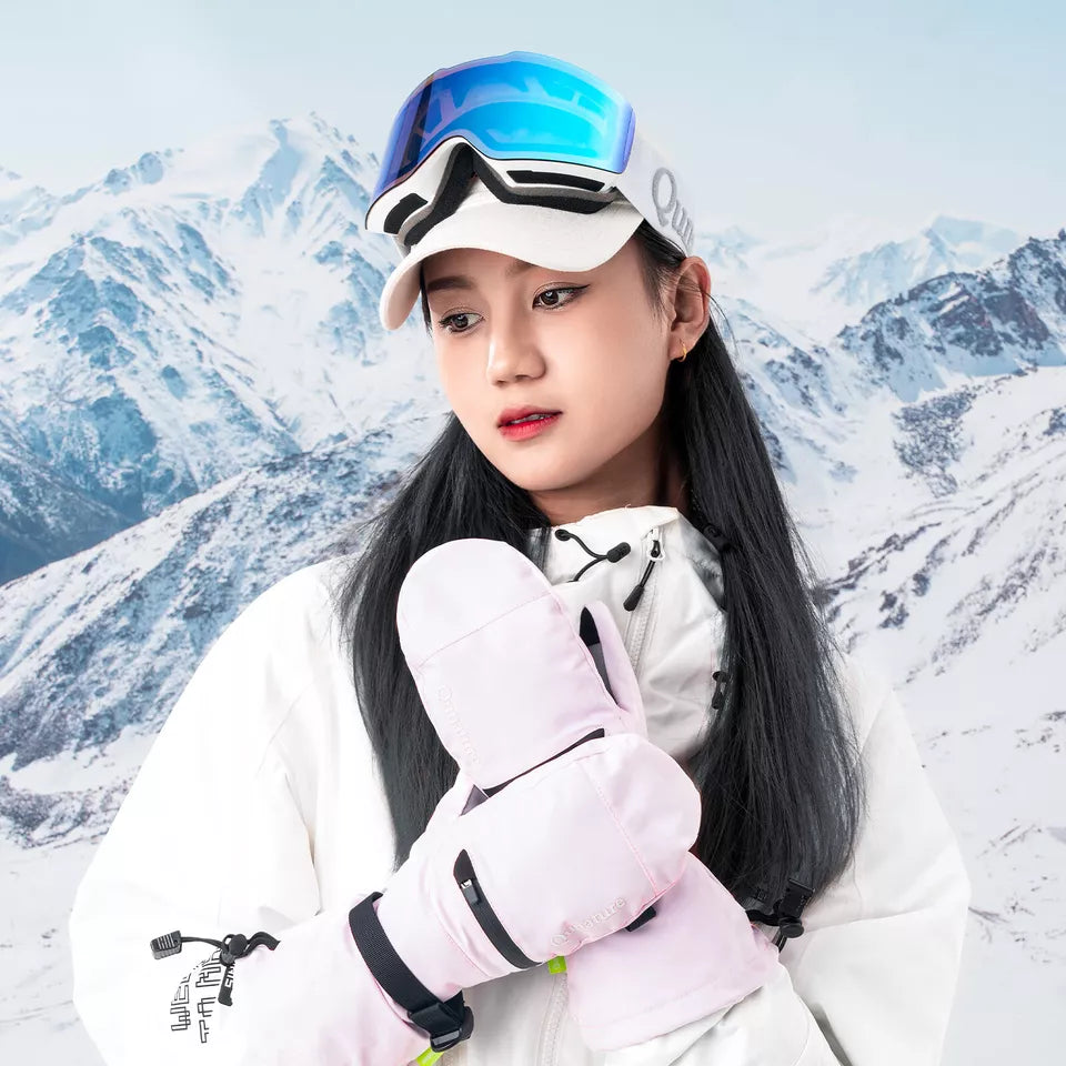 Teplé lyžařské rukavice Qunature Vodotěsné rukavice na snowboard XS-XL ženy/muži