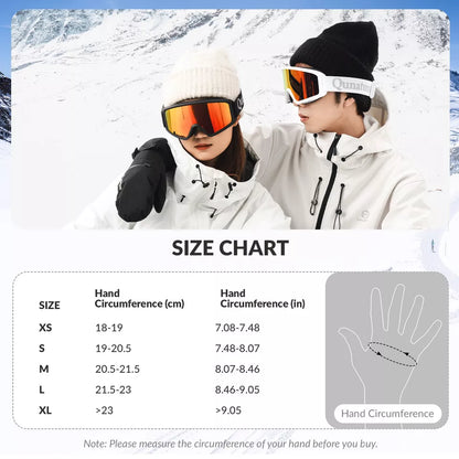 Teplé lyžařské rukavice Qunature Vodotěsné rukavice na snowboard XS-XL ženy/muži