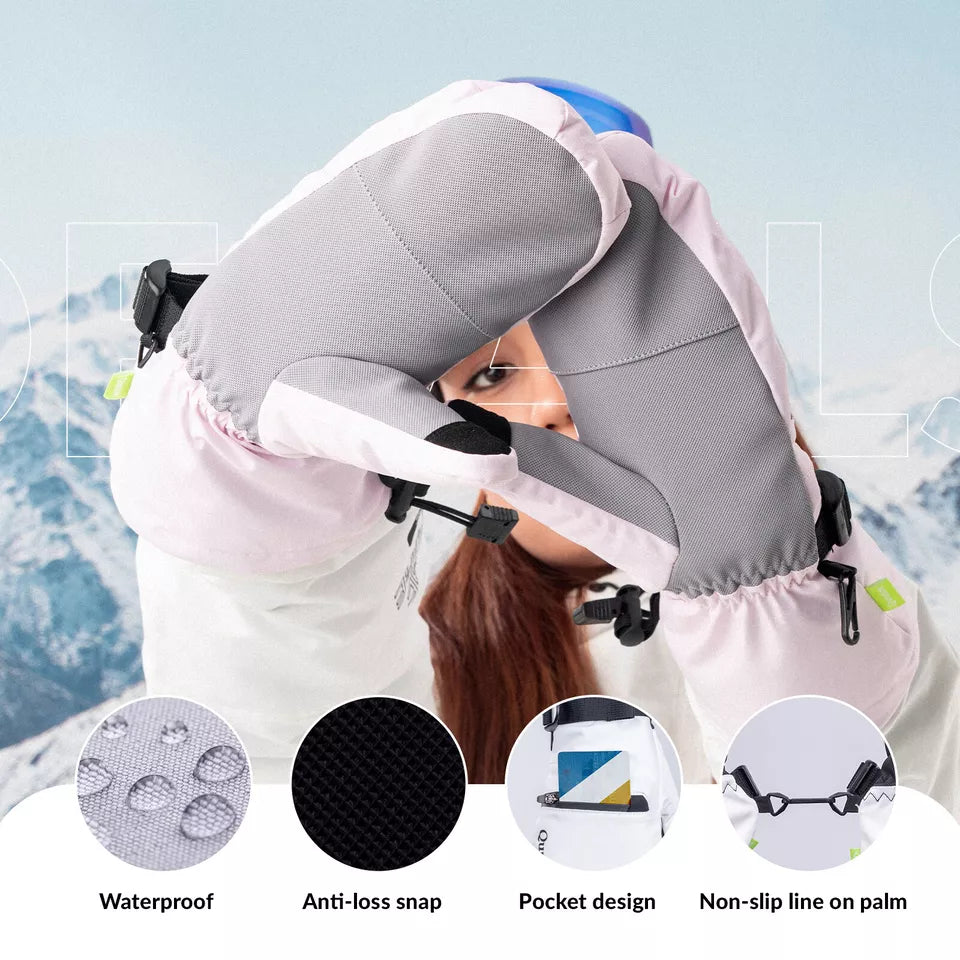 Teplé lyžařské rukavice Qunature Vodotěsné rukavice na snowboard XS-XL ženy/muži