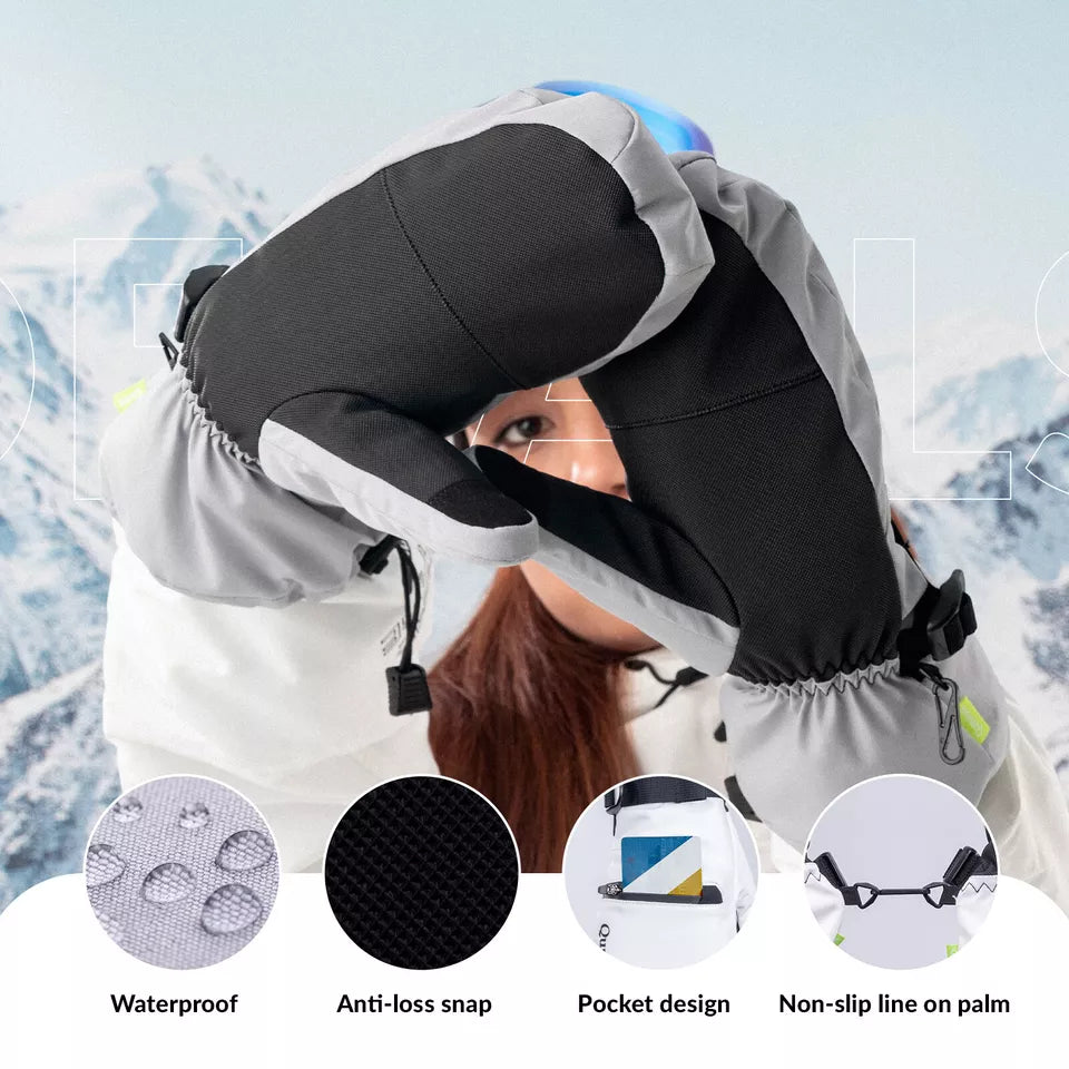 Teplé lyžařské rukavice Qunature Vodotěsné rukavice na snowboard XS-XL ženy/muži