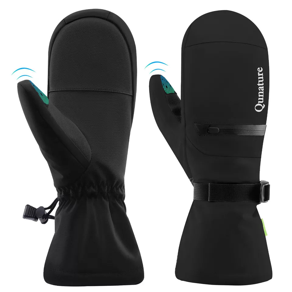Teplé lyžařské rukavice Qunature Vodotěsné rukavice na snowboard XS-XL ženy/muži