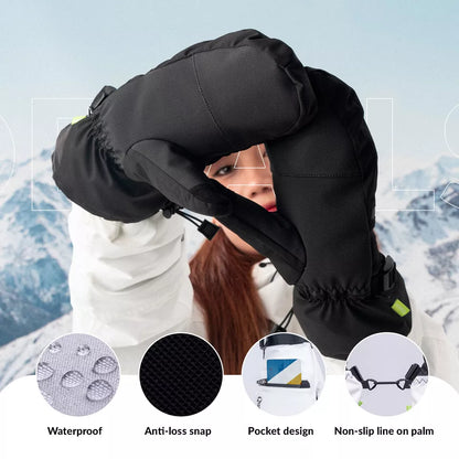Teplé lyžařské rukavice Qunature Vodotěsné rukavice na snowboard XS-XL ženy/muži
