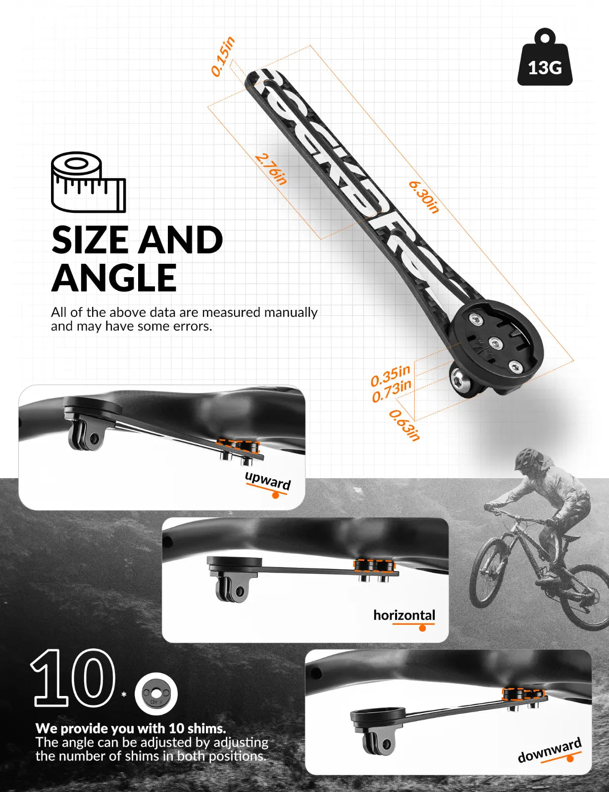 ROCKBROS Cyklistický počítač GPS Adaptér na světlo na kolo GoPro Carbon Fiber