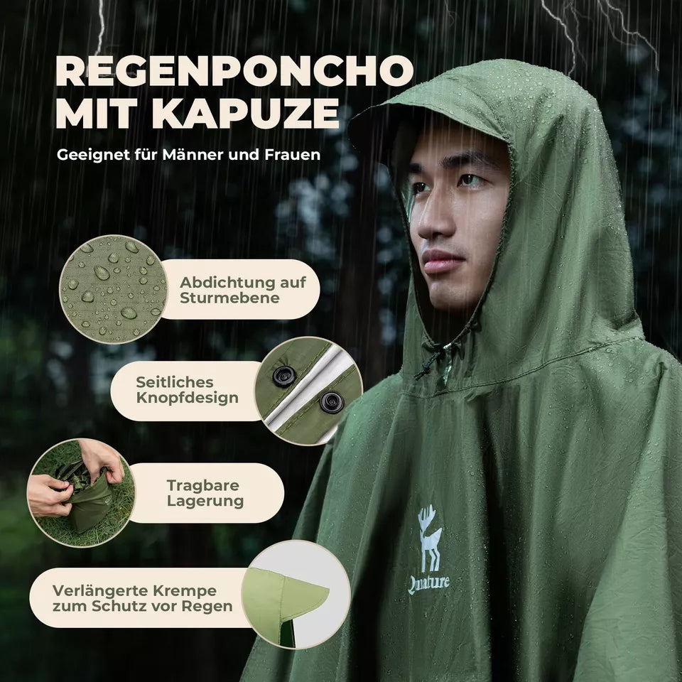 Qunature Outdoors Multifunkční Rain Poncho Cyklistické Rain Cape Rain Poncho