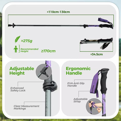 Turistické hůlky Quature turistické hůlky 7075 hliníkové 130cm