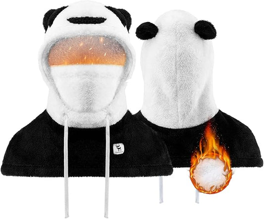 Qunature zimní kukla lyžařská maska pro děti a rodiče panda design celoobličejové masky kukla pro podzimní a zimní outdoorové aktivity jako je lyžování motorka cyklistika